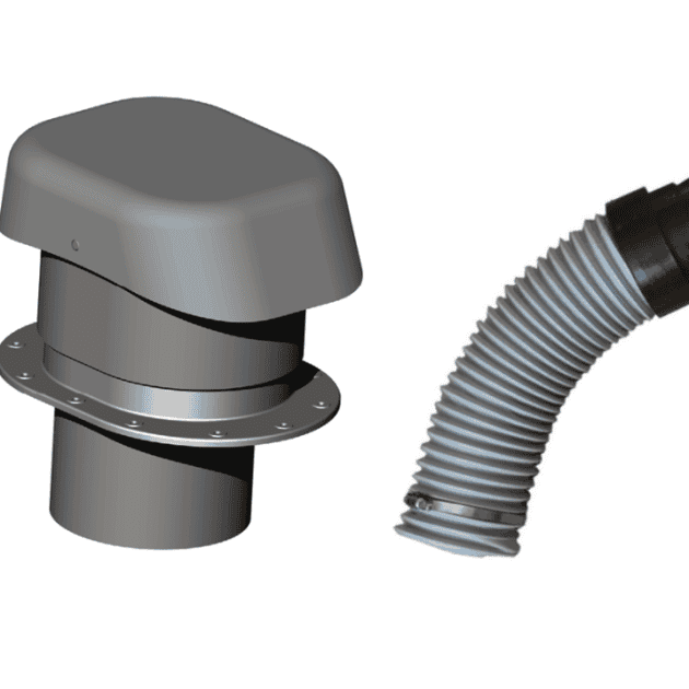 TRIVENTA PLUS – Metal çatı kiremitleri için ∅150 mm havalandırma bacası, bağlantı borusu ile birlikte.