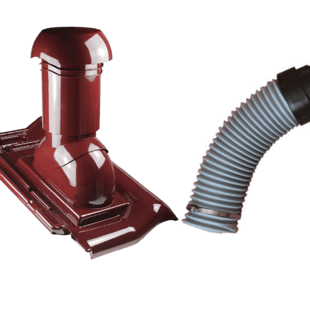 TRIVENTA – Çatı kiremitleri için ∅125 mm havalandırma bacası – bağlantı borusu seti