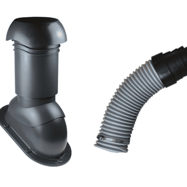 TRIVENTA – Metal çatı kiremitleri için ∅125 mm havalandırma bacası – bağlantı borusu seti